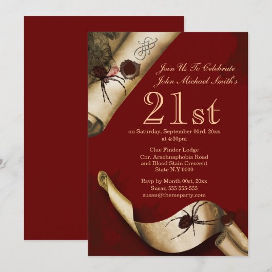 Mörderische Rätsel Einladung (Vorne/Hinten)