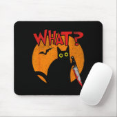 Mörderische schwarze Katze mit Messer Lustiges Hal Mousepad (Mit Mouse)