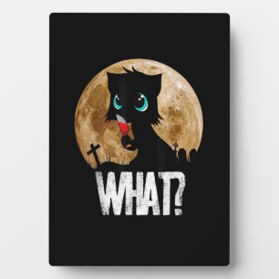 Mörderische schwarze Katze was mit Messer Vollmond Fotoplatte