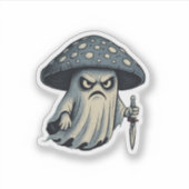 Mörderischer 'Pilz' – Gruseliger Geist mit Messer Aufkleber (Vorderseite)