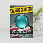 Mörderisches Mysterium Lupe Glas DIY Dinner Einladung (Stehend Vorderseite)