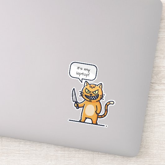 Mörderkatze mit Messer Aufkleber (Detail)
