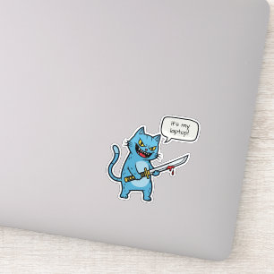 Mörderkatze mit Schwert Aufkleber