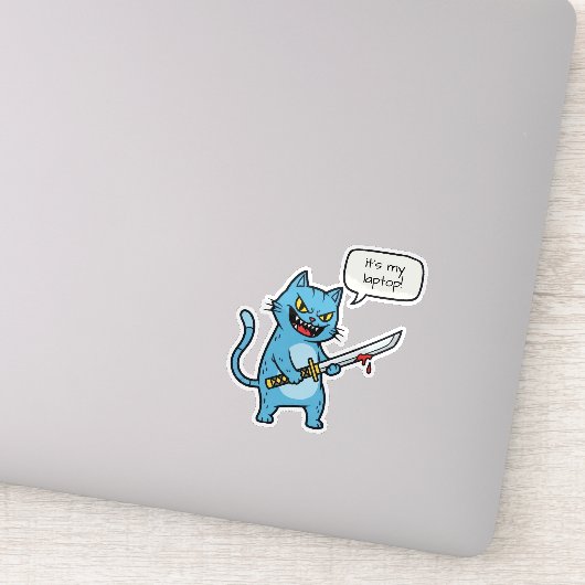 Mörderkatze mit Schwert Aufkleber (Detail)