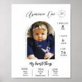 Mordern Arch Photo First Birthday Milestone Poster (Vorne)