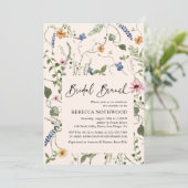 Mordern Boho Wildblumen Bridal Brunch Dusche Einladung (Stehend Vorderseite)