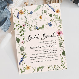 Mordern Boho Wildblumen Bridal Brunch Dusche Einladung