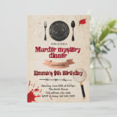 Mordgeheimnis-Abendessen-Party Einladung (Stehend Vorderseite)