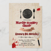 Mordgeheimnis-Abendessen-Party Einladung (Vorne/Hinten)