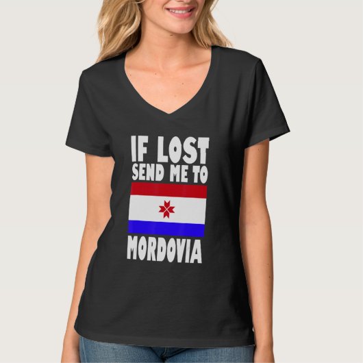 Mordovia Flag Design If lost send me to Mordovia T-Shirt (Vorderseite)