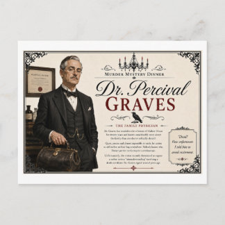 Mordparty aus den 1940er Jahren Dr. Percival Grave Postkarte