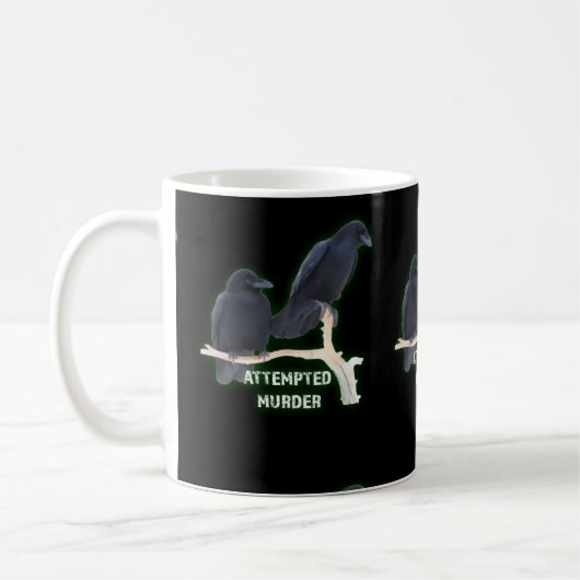 Mordversuch lustiges Corvids Kaffeetasse (Links)