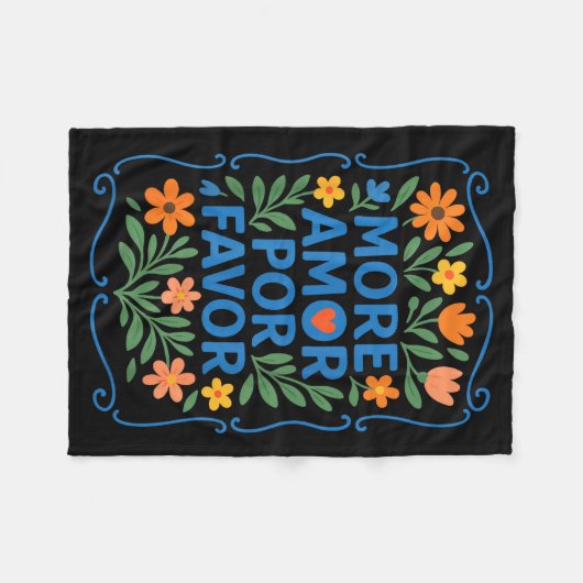 More Amor R Favor Latin Spanish Love Quote  Fleecedecke (Vorderseite (Horizontal))