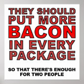 More Bacon Funny Poster (Vorne)