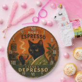 More Espresso Less Depresso Cat Pappteller (Party)