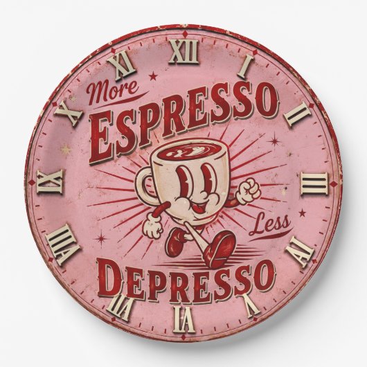 More Espresso Less Depresso Pappteller (Vorderseite)