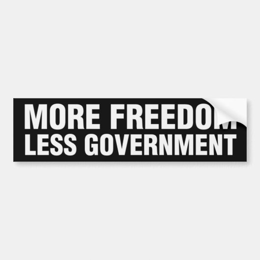 More Freedom Less Government Bumper Sticker Autoaufkleber (Vorne)
