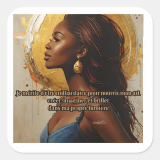 More motivational version quadratischer aufkleber