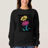 More Peace Trippy Repeat Peace Sign Happy Face Ear Sweatshirt (Vorderseite)