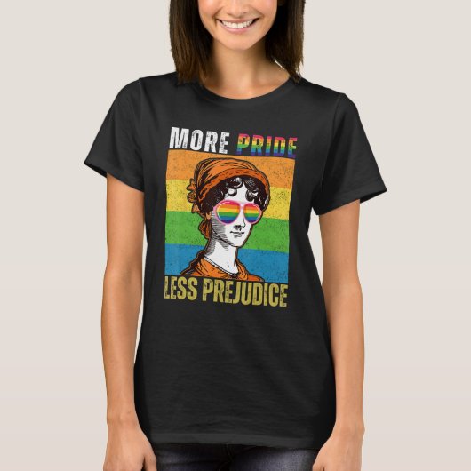 More Pride Less Prejudice LGBT Gay Pride Month T-Shirt (Vorderseite)