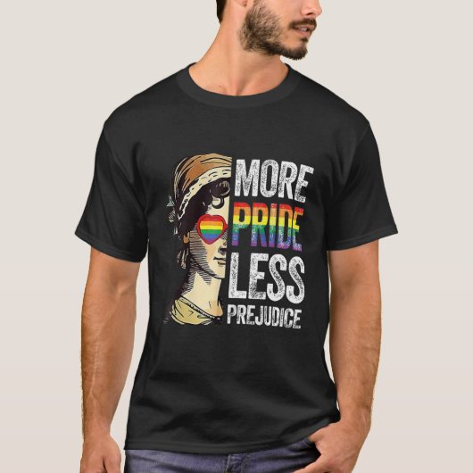 More Pride Less Prejudice LGBT Pride Month Gay LGB T-Shirt (Vorderseite)