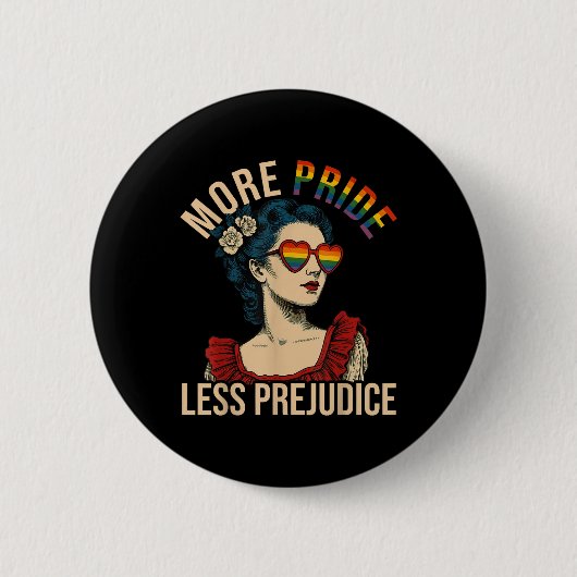 More Pride Less Prejudice Pride Month Gay Lesbian  Button (Vorderseite)