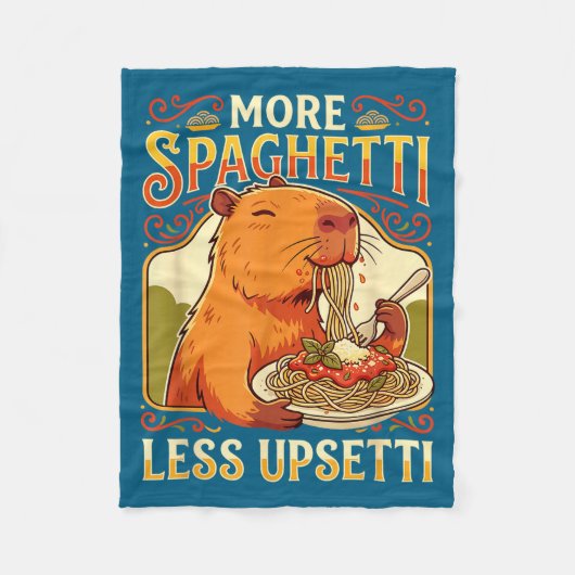More Spaghetti Less Upsetti Capybara Fleecedecke (Vorderseite)