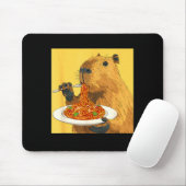 More Spaghetti Less Upsetti Capybara Illustration Mousepad (Mit Mouse)