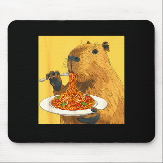 More Spaghetti Less Upsetti Capybara Illustration Mousepad