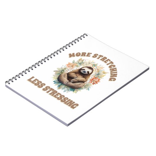 More Stretching Less Stressing Sloth Notizblock (Linke Seite)