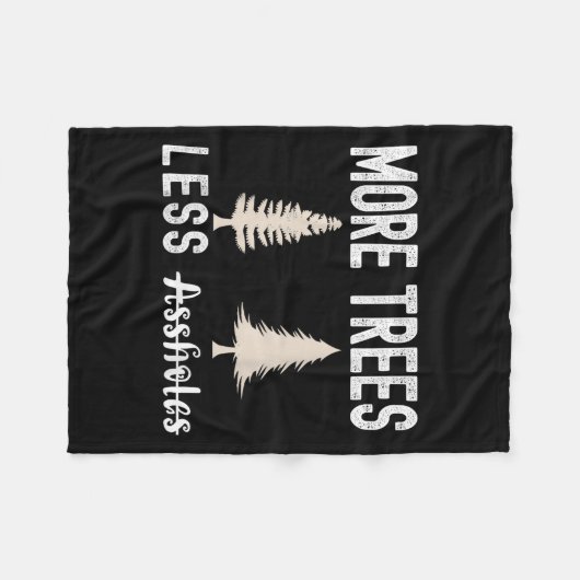 More Trees Less Holes Ugly Christmas Sweater Fleecedecke (Vorderseite (Horizontal))