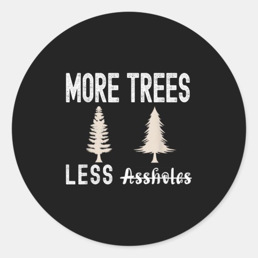 More Trees Less Holes Ugly Christmas Sweater  Runder Aufkleber (Vorderseite)