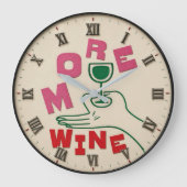 More Wine Modern Große Wanduhr (Vorderseite)