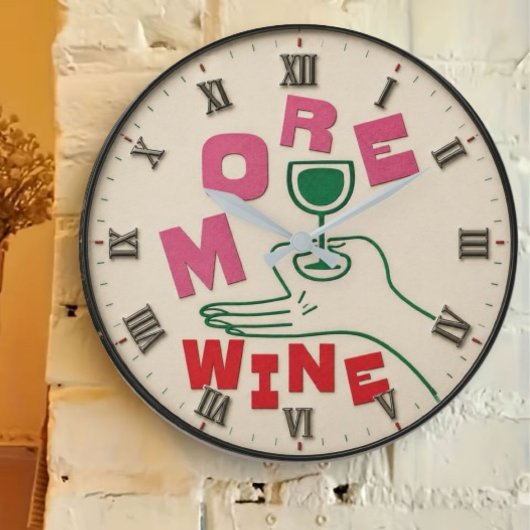 More Wine Modern Große Wanduhr