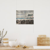 Morecambe Beach Hut Gemälde Poster (Küche)