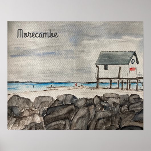 Morecambe Beach Hut Gemälde Poster (Vorne)