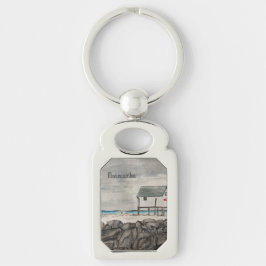 Morecambe Beach Hut Lancashire Badeort Schlüsselanhänger