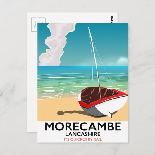 Morecambe, Lancashire Seaside Poster Postkarte (Vorne/Hinten)