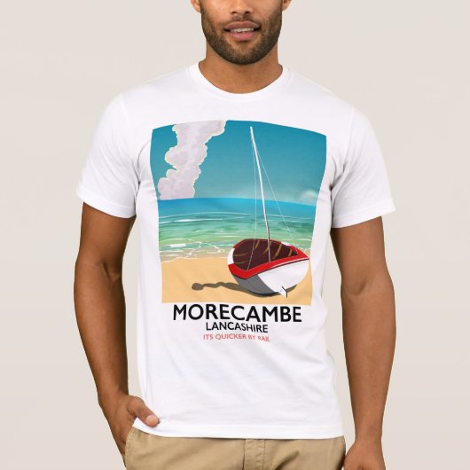Morecambe, Lancashire Seaside Poster T-Shirt (Vorderseite)