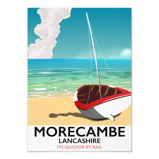 Morecambe, Lancashire Seaside Reiseplakat Fotodruck (Vorne)