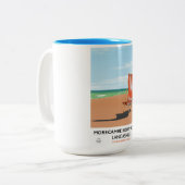 Morecambe South Beach Lancashire Seebadeposter Zweifarbige Tasse (Vorderseite Links)