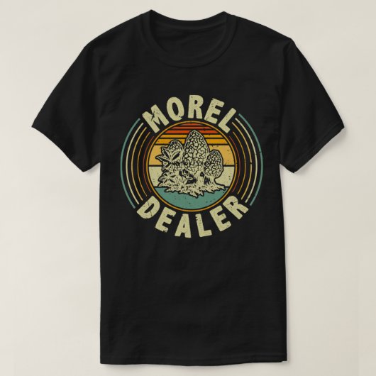 Morel Dealer Retro Morel Mushroom Jagd nach Nahrun T-Shirt (Design vorne)