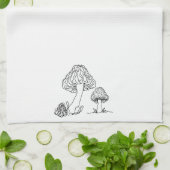 Morel Foraged Mushrooms | Entwurf der handgezeichn Geschirrtuch (Gefaltet)