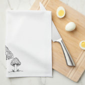 Morel Foraged Mushrooms | Entwurf der handgezeichn Geschirrtuch (Viertel Falte)