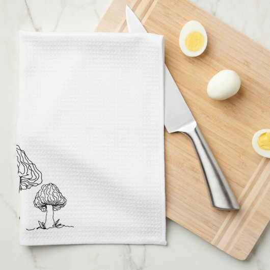 Morel Foraged Mushrooms | Entwurf der handgezeichn Geschirrtuch (Viertel Falte)