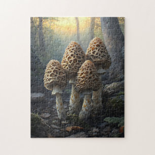 Morel Fungus Mushrooms Illustration Puzzle