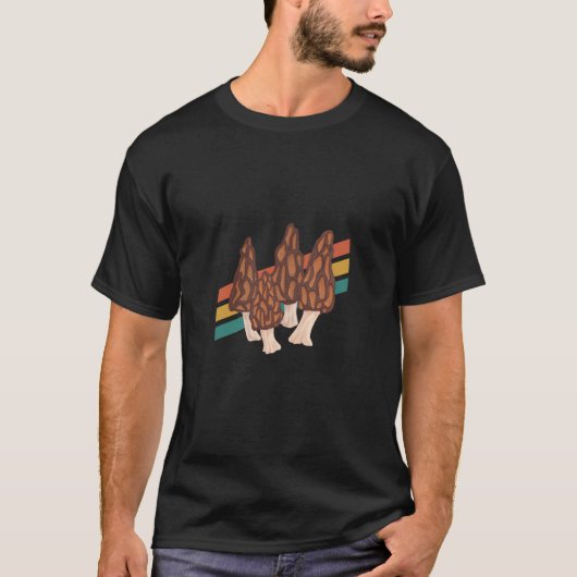 Morel Hunting Retro Stripe Mushroom Hunter 3 T-Shirt (Vorderseite)