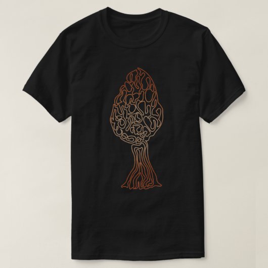 Morel Mushroom Doodle Line Art T-Shirt (Design vorne)
