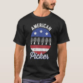 Morel Mushroom Hunter American Picker Us Flag Rett T-Shirt (Vorderseite)