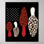 Morel Mushroom Hunter Fungi USA 4. Juli Morels Poster (Vorne)